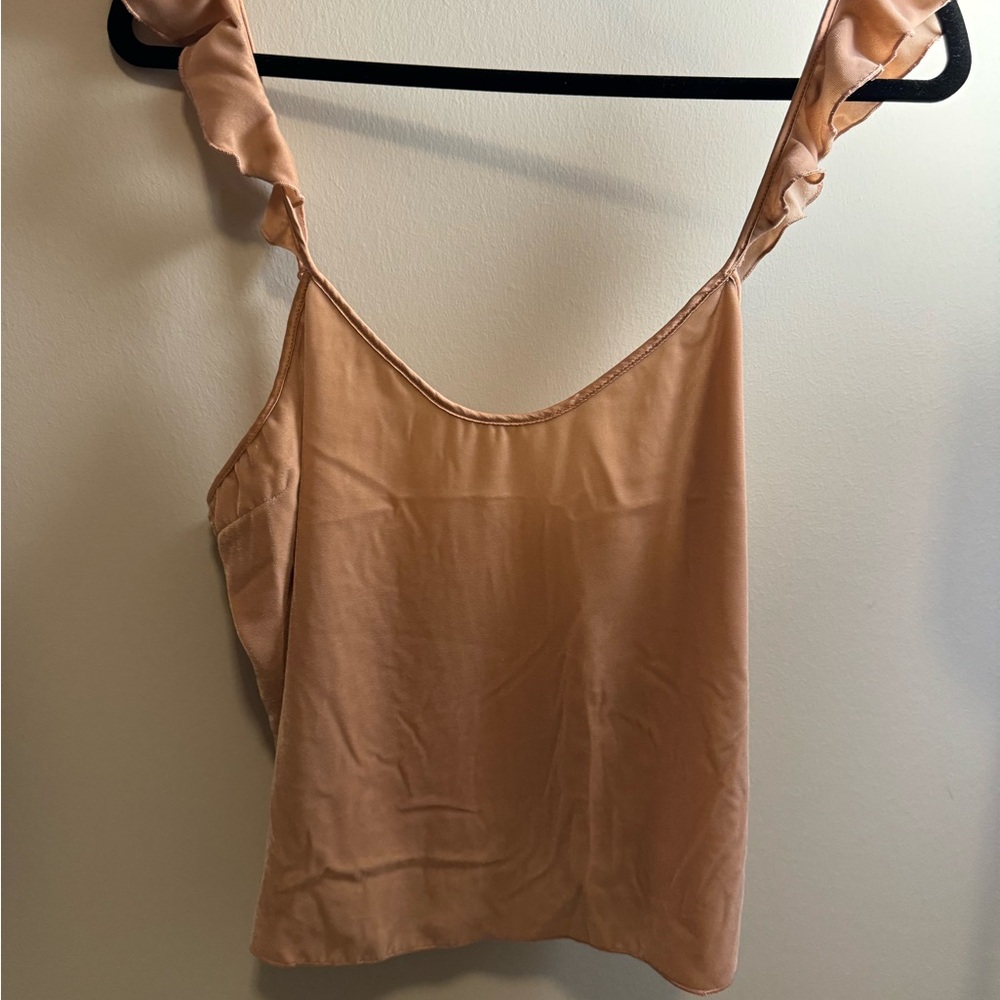 Victoria’s Secret Satin Ruffle Strap Cami Top - Size Medium